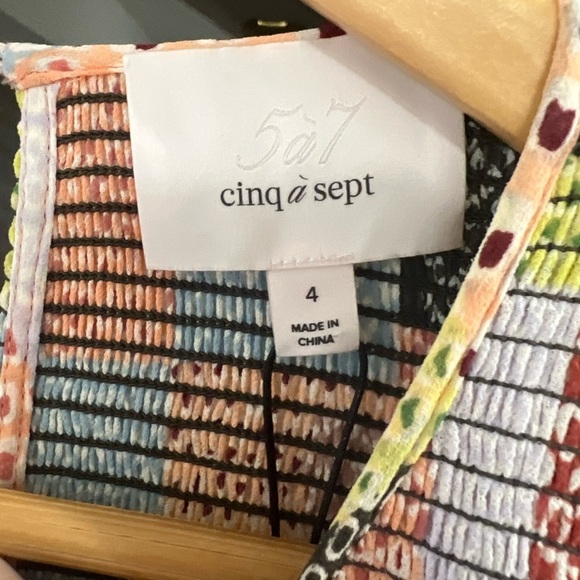 Cinq à Sept Patchwork Billowed Sleeve Rika Dress - Size 4 - NWT - Picture 7 of 10